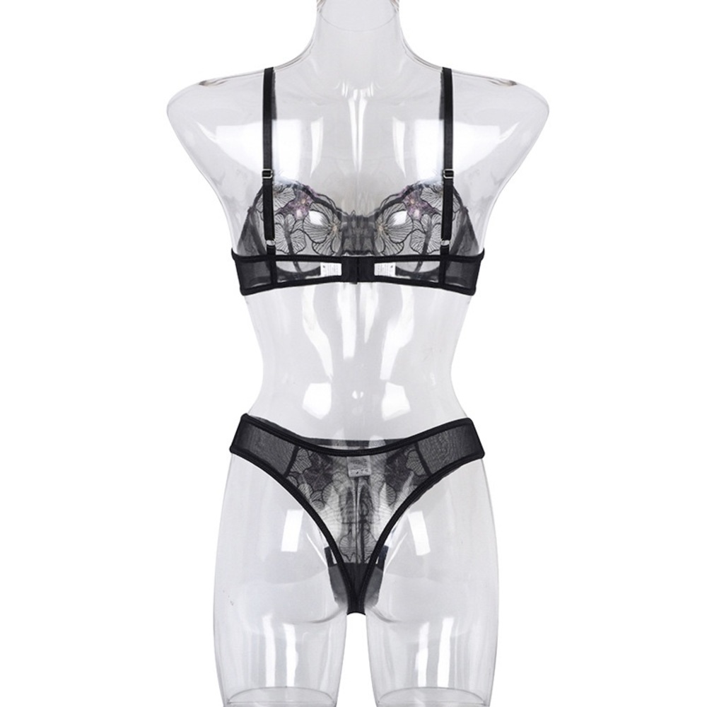 💖 NEW sexy transparent embroidery lingerie set - Picture 7 of 8